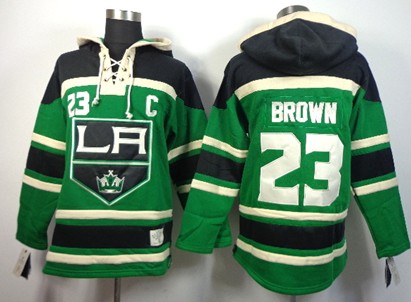Los Angeles Kings #23 Dustin Brown Green Old Time Hockey hoodies 