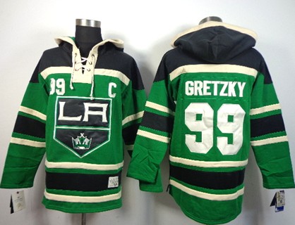 Los Angeles Kings #99 Wayne Gretzky Green Old Time Hockey hoodies 