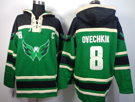 Washington Capitals #8 Alex Ovechkin Green Old Time Hockey hoodies 