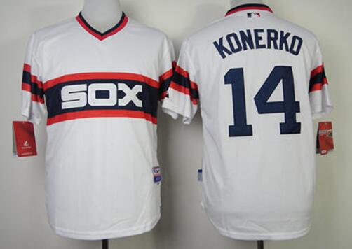 Men's Chicago White Sox #14 Paul Konerko Pullov White Cool Base Baseball Jersey