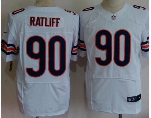 Men's Chicago Bears #90 Jeremiah Ratliff White Nik Elite Jersey