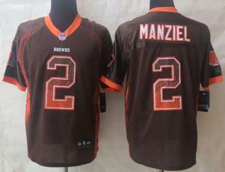 Men's Cleveland Browns #2 Johnny Manziel 2013 Nik Drift Fashion Brown Elite Jersey