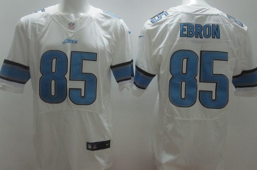 Men's Detroit Lions #85 Eric Ebron White Nik Elite Jersey