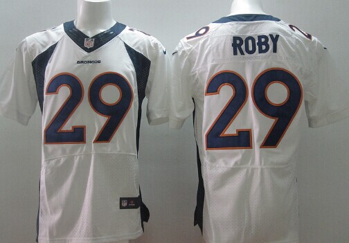 Men's Denver Broncos #29 Bradley Roby Nik White Elite Jersey