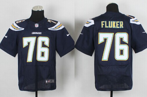 Men's San Diego Chargers #76 D. J. Fluker Navy Blue Nik Elite Jersey