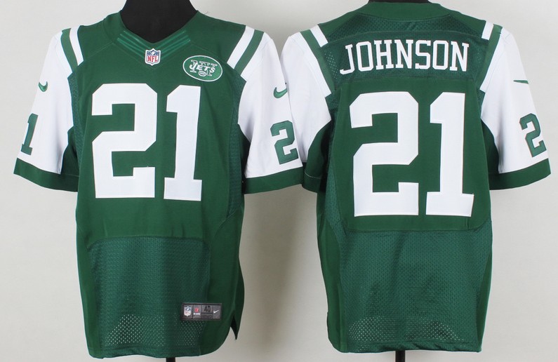 Men's New York Jets #21 Chris Johnson Green Nik Elite Jersey