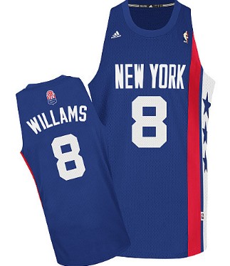 Men's New Jersey Nets #8 Deron Williams ABA Hardwood Classic Blue Swingman Jersey