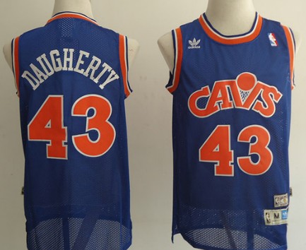 Men's Cleveland Cavaliers #43 Brad Daugherty Blue CAVS Swingman Throwback Jersey