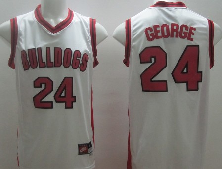 Men's Fresno State Bulldogs #24 Paul George White College Basketball Swingman Jersey