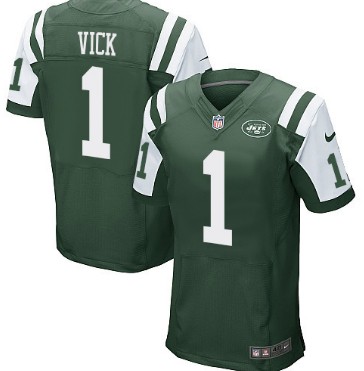 Men's New York Jets #1 Michael Vick Green Nik Elite Jersey