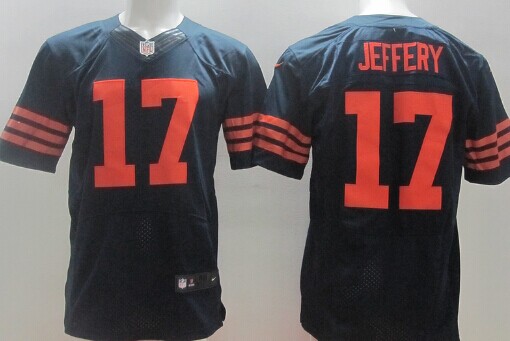 Men's Chicago Bears #17 Alshon Jeffery Blue With Orange Nik Elite Jersey