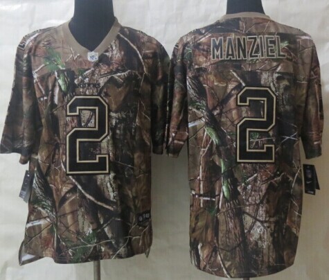 Men's Cleveland Browns #2 Johnny Manziel Camo Nik Elite Jersey