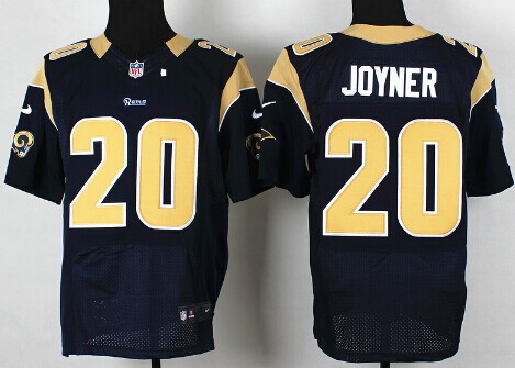 Men's St. Louis Rams #20 Lamarcus Joyner Navy Blue Nik Elite Jersey