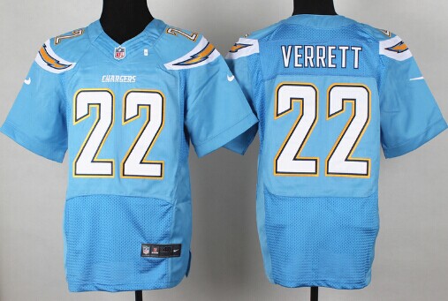 Men's San Diego Chargers #22 Jason Verrett Light Blue Nik Elite Jersey