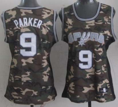 Women's San Antonio Spurs #9 Tony Parker Camo Fashion Jersey