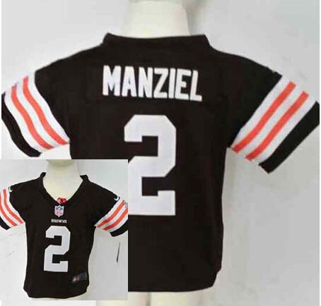 Toddler's Cleveland Browns #2 Johnny Manziel Brown Nik Football Jersey