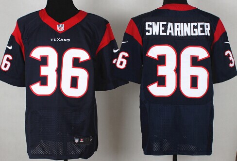 Men's Houston Texans #36 D. J. Swearinger Blue Elite Jersey