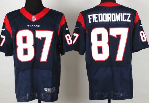 Men's Houston Texans #87 C. J. Fiedorowicz Blue Elite Jersey