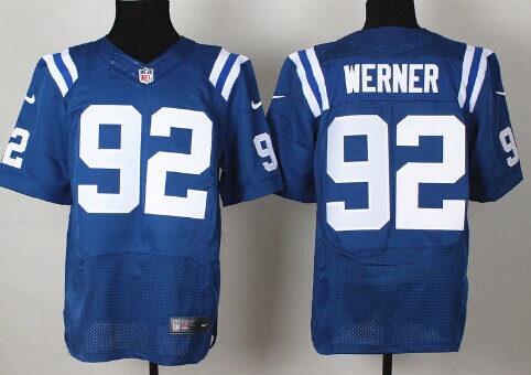 Men's Indianapolis Colts #92 Bjorn Werner Blue Nik Elite Jersey
