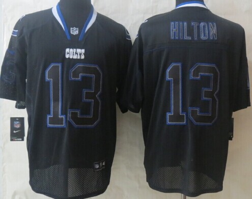 Men's Indianapolis Colts #13 T.Y. Hilton Lights Out Black Nik Elite Jersey