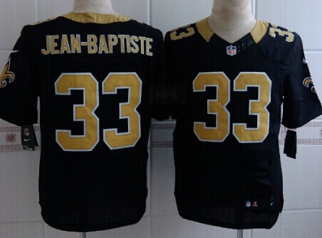 Men's New Orleans Saints #33 Stanley Jean-Baptiste Black Nik Elite Jersey