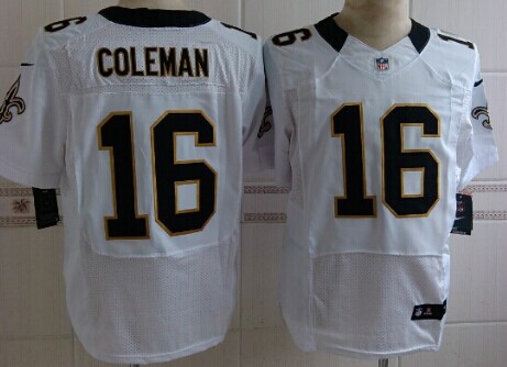 Men's New Orleans Saints #16 Brandon Coleman White Nik Elite Jersey