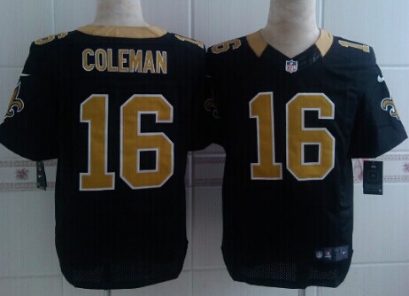 Men's New Orleans Saints #16 Brandon Coleman Black Nik Elite Jersey