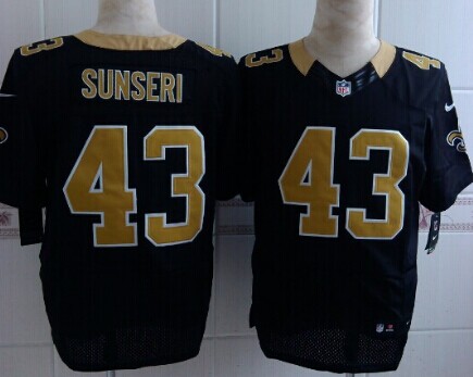 Men's New Orleans Saints #43 Vinnie Sunseri Black Nik Elite Jersey