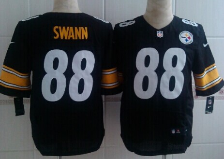 Men's Pittsburgh Steelers #88 Lynn Swann Black Nik Elite Jersey