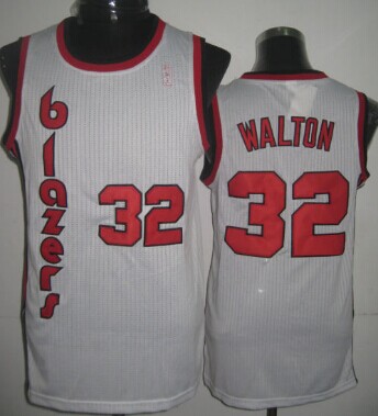 Men's Portland Trail Blazers #32 Bill Walton White Throwback Swingman Jersey