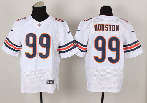 Men's Chicago Bears #99 Lamarr Houston White Nik Elite Jersey