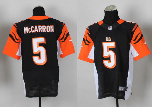 Men's Cincinnati Bengals #5 AJ McCarron Black Nik Elite Jersey