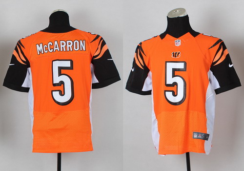 Men's Cincinnati Bengals #5 AJ McCarron Orange Nik Elite Jersey