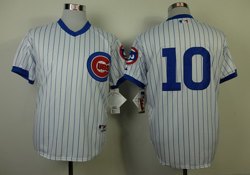 Men's Chicago Cubs #10 Ron Santo 1988 White Pullover Jersey