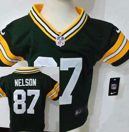 Toddler's Green Bay Packers #87 Jordy Nelson Green Nik Football Jersey