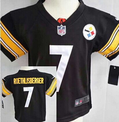 Toddler's Pittsburgh Steelers #7 Ben Roethlisberger Black Nik Football Jersey