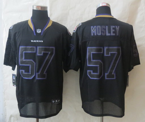 Men's Baltimore Ravens #57 C.J. Mosley Lights Out Black Nik Elite Jersey
