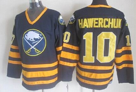 Men's Buffalo Sabres #10 Dale Hawerchuk Dark Blue Throwback CCM Jersey