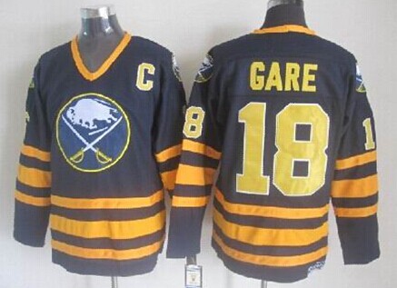 Men's Buffalo Sabres #18 Danny Gare Dark Blue Throwback CCM Jersey