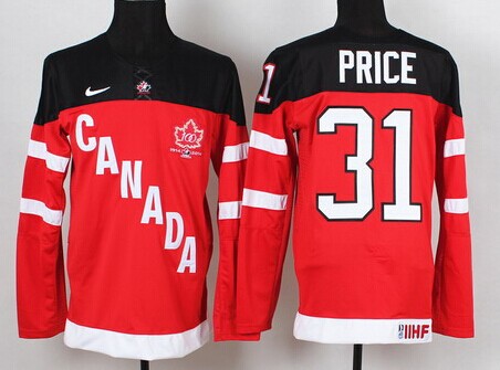Men's Team Canada 1914-2014 #31 Carey Price Red 100TH Jersey