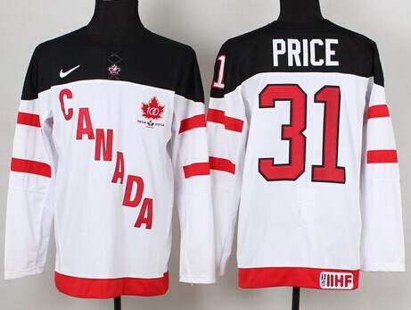 Men's Team Canada 1914-2014 #31 Carey Price White 100TH Jersey