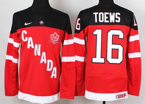 Men's Team Canada 1914-2014 #16 Jonathan Toews Red 100TH Jersey