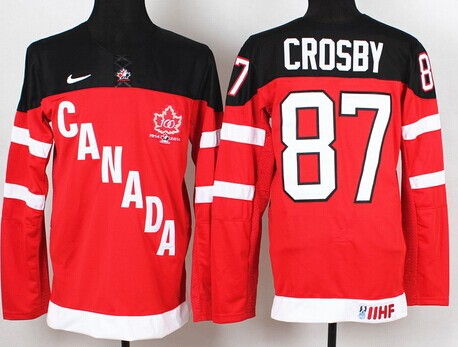 Men's Team Canada 1914-2014 #87 Sidney Crosby Red 100TH Jersey