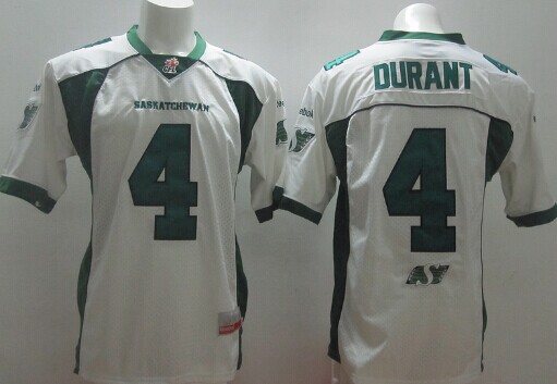 Men's CFL Saskatchewan Roughriders #4 Darian Durant White Football Jersey