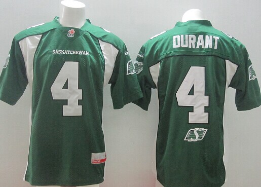 Men's CFL Saskatchewan Roughriders #4 Darian Durant Home Green Football Jersey