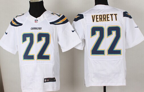 Men's San Diego Chargers #22 Jason Verrett White Nik Elite Jersey