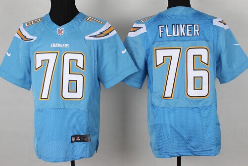 Men's San Diego Chargers #76 D. J. Fluker Light Blue Nik Elite Jersey