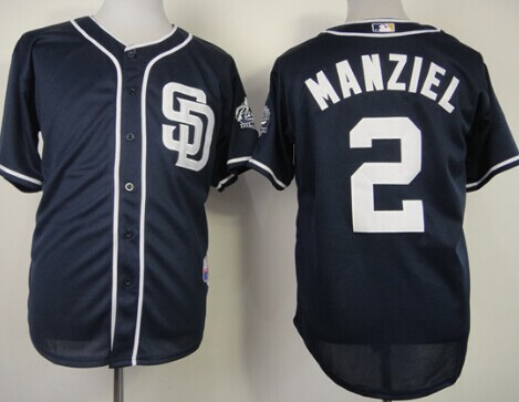 Men's San Diego Padres #2 Johnny Manziel Navy Blue Jersey