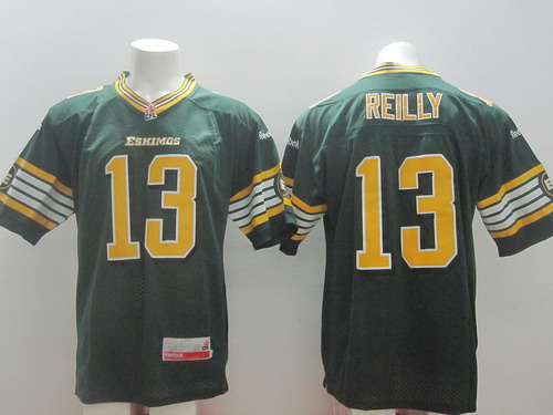 CFL Edmonton Eskimos #13 Mike Reilly Green Jersey