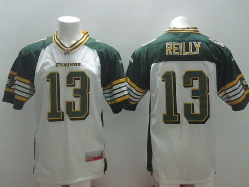 CFL Edmonton Eskimos #13 Mike Reilly White Jersey